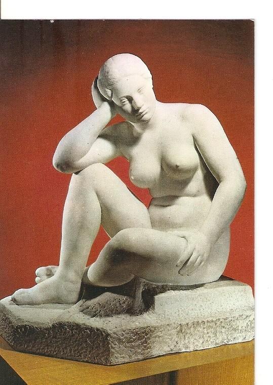 Postal 021930 : Meditacion 1929, Marmol. Museo Clara