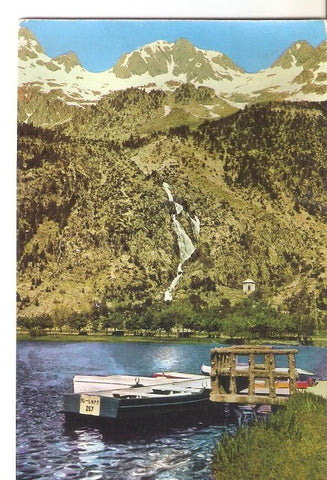 Postal 029996 : Pirineo Aragones. Panticosa Balneario. Embarcadero en lago al fondo Las Argualas