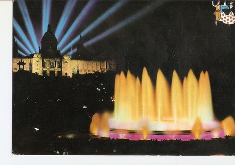Postal 023214 : Palacio y fuente monumental de Montjuich