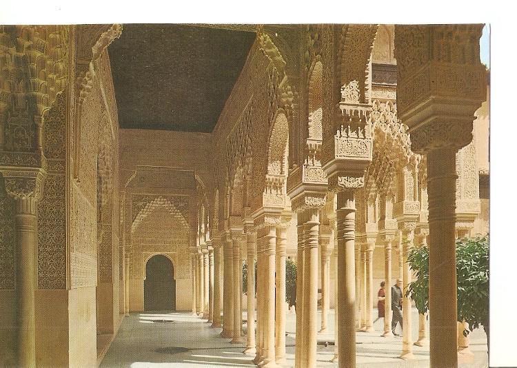 Postal 049541 : Granada. Alhambra. Galeria y columnas Patio de los Leones