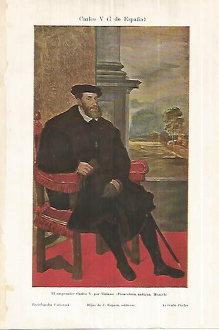 LAMINA ESPASA 28350: El emperador Carlos V por Tiziano