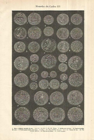 LAMINA ESPASA 28356: Monedas de Carlos III