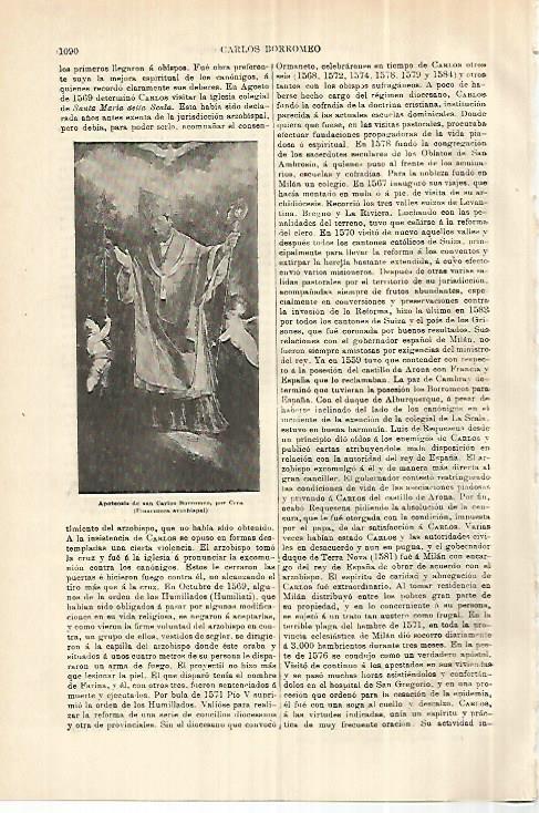 LAMINA ESPASA 28363: Apoteosis de San Carlos Borromeo por Cera