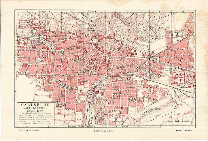 LAMINA ESPASA 28370: Plano de Carlsruhe
