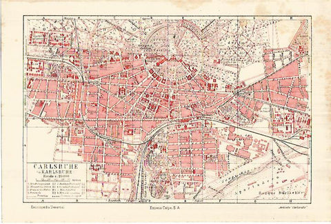 LAMINA ESPASA 28370: Plano de Carlsruhe