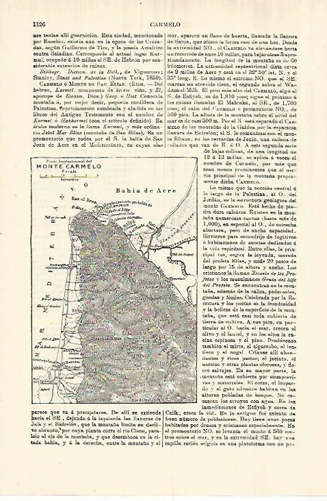 LAMINA ESPASA 28374: Mapa del Monte Carmelo