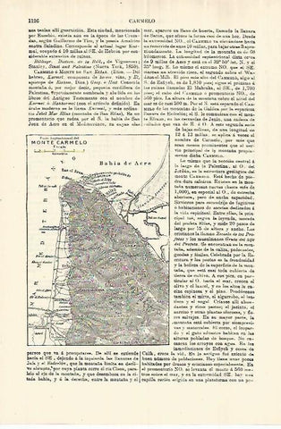 LAMINA ESPASA 28374: Mapa del Monte Carmelo