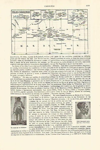 LAMINA ESPASA 28392: Mapa de las Islas Carolinas