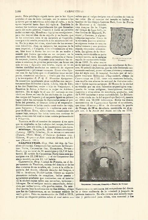 LAMINA ESPASA 28398: Escudo y Puerta de Orange en Carpentras Francia