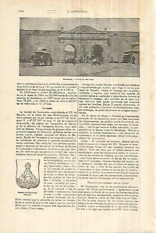 LAMINA ESPASA 28421: Puerta de San Jose en Cartagena