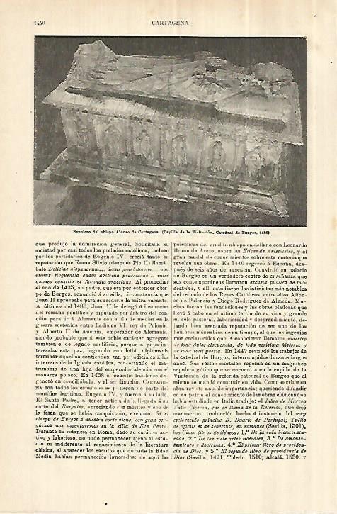 LAMINA ESPASA 28429: Sepulcro del obispo Alonso de Cartagena