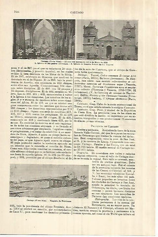 LAMINA ESPASA 28435: Terremoto de 1910 en  Cartago Costa Rica
