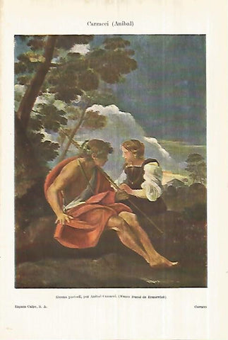 LAMINA ESPASA 28444: Escena pastoril por A. Caracci