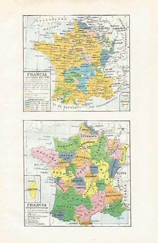 LAMINA ESPASA 28470: Mapas historicos de Francia
