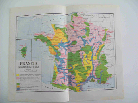 LAMINA ESPASA 28481: Mapa de la agricultura de Francia