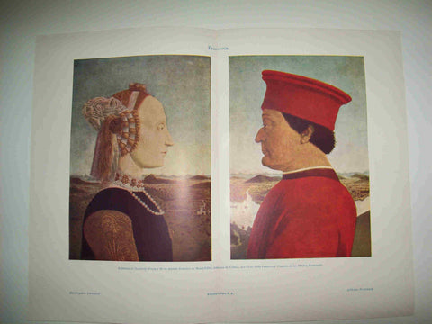 LAMINA ESPASA 28489: Bautista Sforza y Federico de Montefeltro por Piero della Francesca