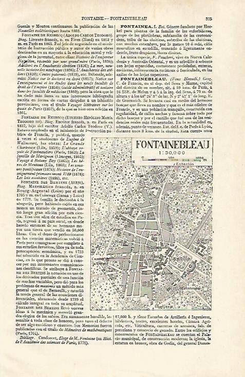 LAMINA ESPASA 28542: Plano de Fontainebleau