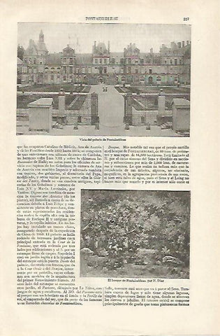 LAMINA ESPASA 28543: Vista del Palacio de Fontainebleau