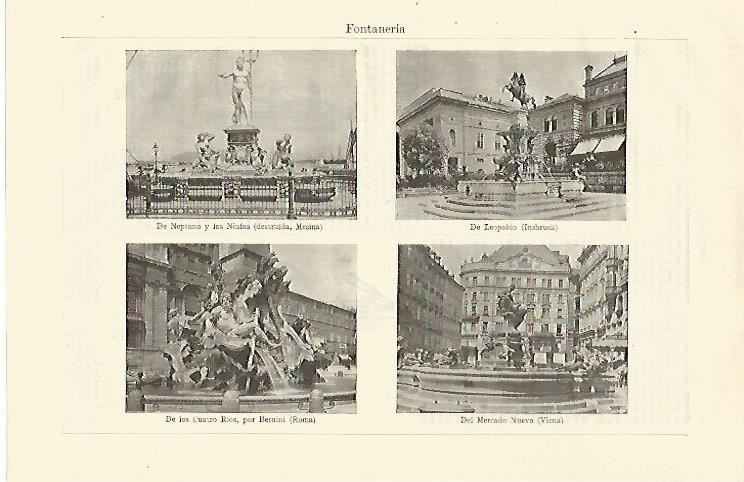 LAMINA ESPASA 28547: Fuentes de Mesina Insbruck Viena y Roma