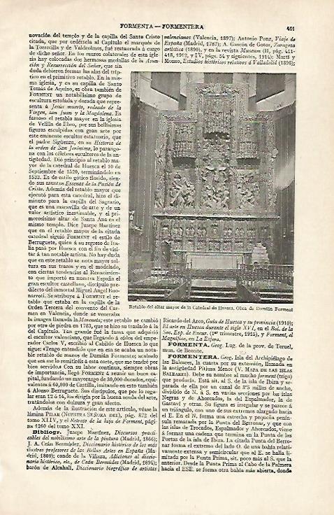 LAMINA ESPASA 28559: Retablo de la Catedral de Huesca