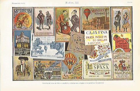LAMINA ESPASA 28578: Cubiertas de cajas de fosforos de España