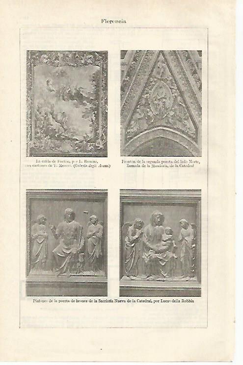 LAMINA ESPASA 28585: Relieves de la Catedral de Florencia
