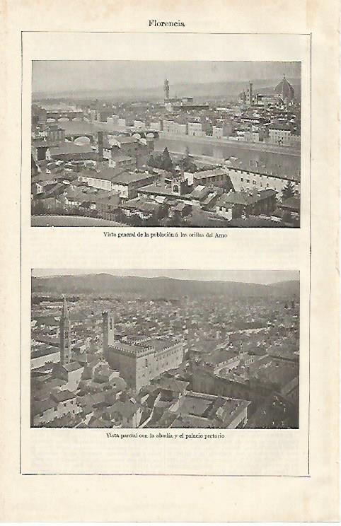 LAMINA ESPASA 28590: Vistas generales de Florencia
