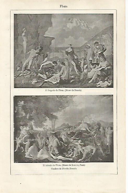 LAMINA ESPASA 28594: El Imperio de Flora y El triunfo de Flora por Poussin