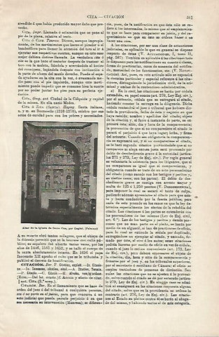 LAMINA ESPASA 28609: Altar de la iglesia de Santa Cita Palermo