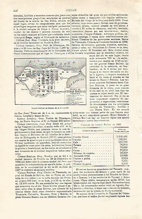 LAMINA ESPASA 28615: Plano de Ciudad Bolivar actual Trujillo en Peru