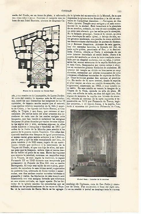 LAMINA ESPASA 28621: Interior de la Catedral de Ciudad Real