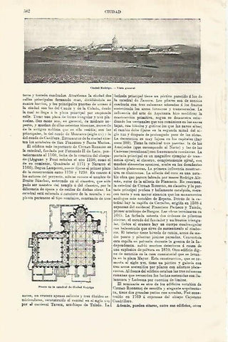 LAMINA ESPASA 28623: Vista de Ciudad Rodrigo Salamanca