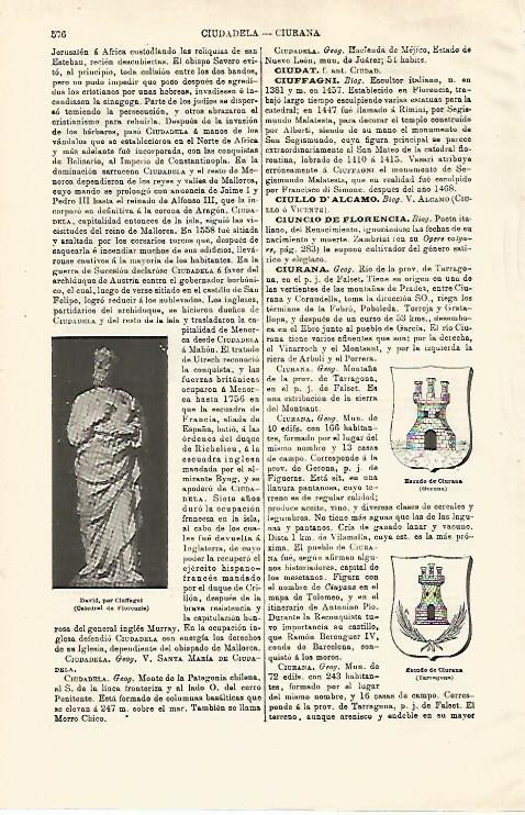 LAMINA ESPASA 28630: Escudo de Ciurana Girona y Tarragona
