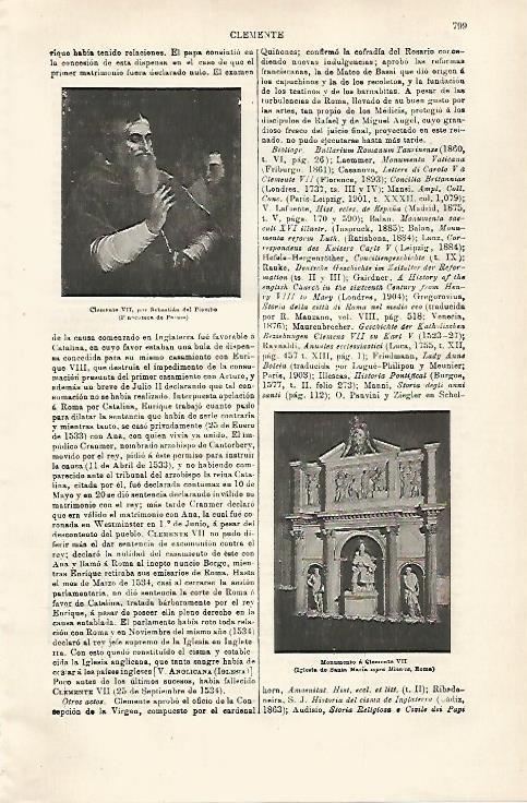 LAMINA ESPASA 28655: Clemente VII por Piombo