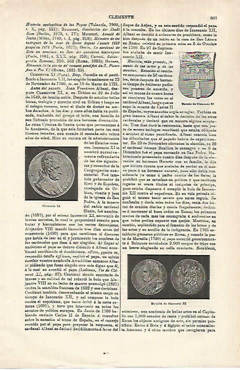 LAMINA ESPASA 28658: Escudo de Clemente XI