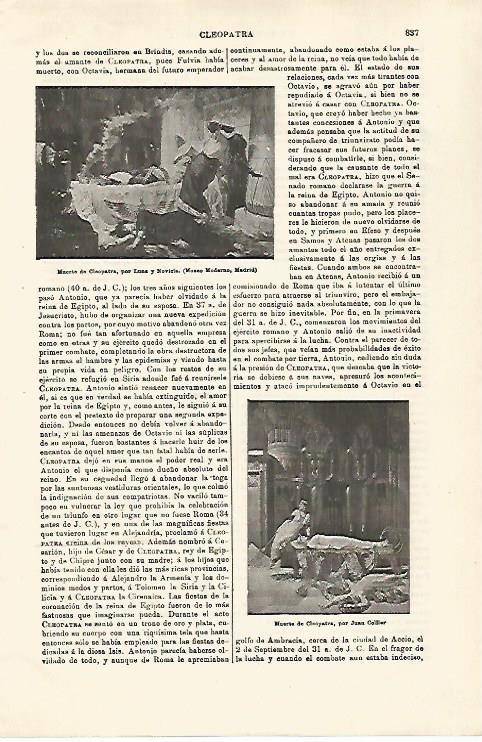 LAMINA ESPASA 28664: Muerte de Cleopatra por Luna