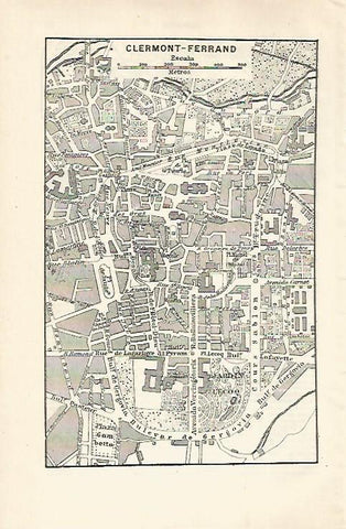 LAMINA ESPASA 28665: Plano de Clermont Ferrand Francia