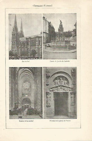 LAMINA ESPASA 28666: Vistas de Clermont Ferrand Francia