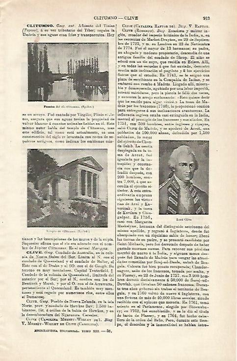 LAMINA ESPASA 28672: Templo de Clitumno Italia