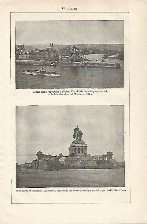 LAMINA ESPASA 28681: Monumento a Guillermo I en Clobenza Alemania