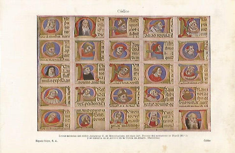 LAMINA ESPASA 28694: Letras del Codice G. De Montelugduno