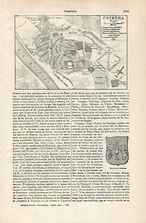 LAMINA ESPASA 28704: Plano de Coimbra Portugal