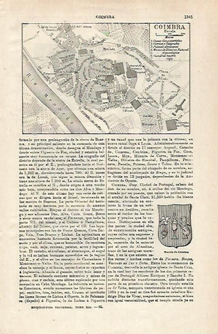 LAMINA ESPASA 28704: Plano de Coimbra Portugal
