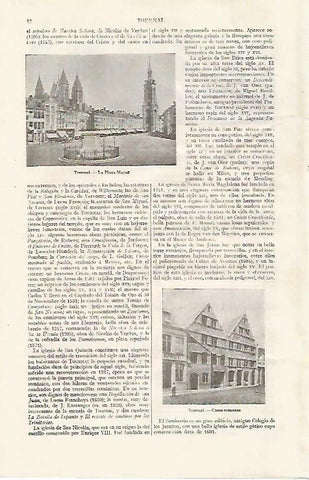 LAMINA ESPASA 28713: Plaza Mayor de Tournai Francia