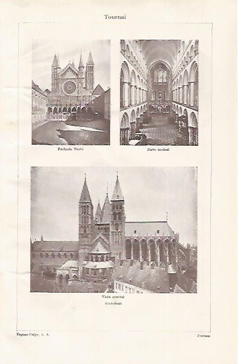 LAMINA ESPASA 28714: Vistas de Tournai Francia