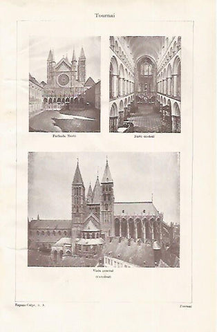 LAMINA ESPASA 28714: Vistas de Tournai Francia