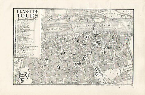 LAMINA ESPASA 28718: Plano de Tours Francia