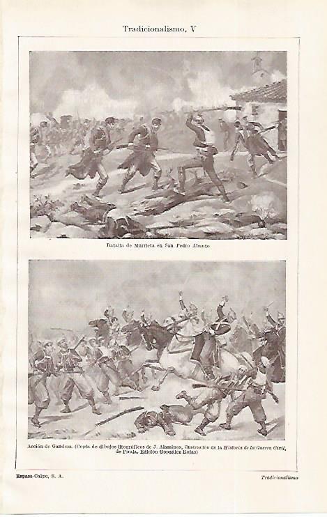 LAMINA ESPASA 28757: Batalla de Murieta en San Pedro Abanto