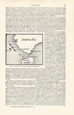LAMINA ESPASA 28760: Mapa de las tropas en Trafalgar