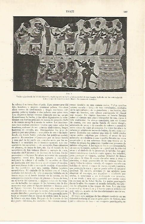 LAMINA ESPASA 28773: Trajes egipcios de la Dinastia XVIII
